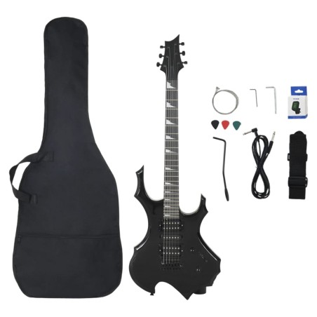 vidaXL Guitarra eléctrica para principiantes con funda negro 4/4 39"