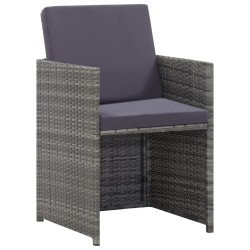 vidaXL Set comedor jardín 13 pzas ratán sintético y madera acacia gris