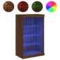 vidaXL Aparador con luces LED roble marrón 60,5x37x100 cm vidaXL Aparador con luces LED roble marrón 60,5x37x100 cm