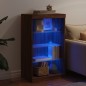 vidaXL Aparador con luces LED roble marrón 60,5x37x100 cm vidaXL Aparador con luces LED roble marrón 60,5x37x100 cm