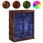 vidaXL Aparador con luces LED roble ahumado 81x37x100 cm vidaXL Aparador con luces LED roble ahumado 81x37x100 cm