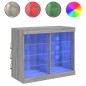 vidaXL Aparador con luces LED gris Sonoma 81x37x67 cm