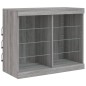 vidaXL Aparador con luces LED gris Sonoma 81x37x67 cm