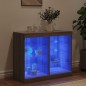 vidaXL Aparador con luces LED gris Sonoma 81x37x67 cm