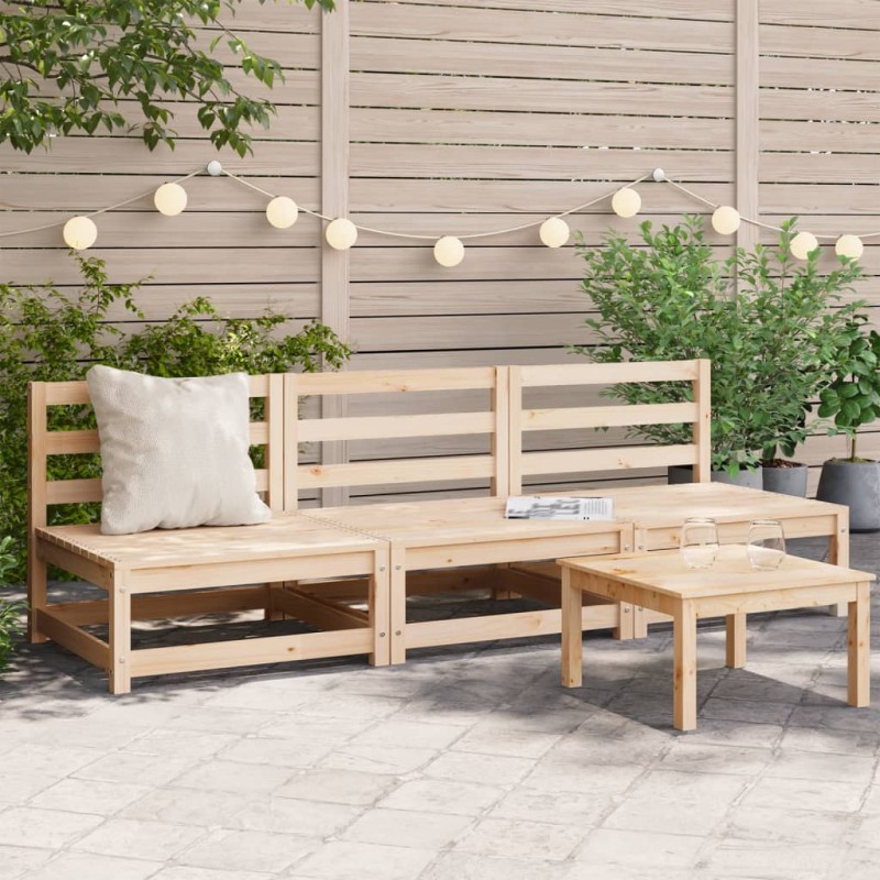 vidaXL Sofás de jardín sin reposabrazos 3 uds madera pino 70x70x67 cm vidaXL Sofás de jardín sin reposabrazos 3 uds madera pino 70x70x67 cm