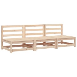 vidaXL Sofás de jardín sin reposabrazos 3 uds madera pino 70x70x67 cm