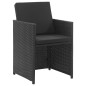 vidaXL Set comedor de jardín 3 piezas y cojines ratán sintético negro vidaXL Set comedor de jardín 3 piezas y cojines ratán sintético negro