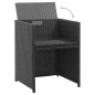vidaXL Set comedor de jardín 3 piezas y cojines ratán sintético negro vidaXL Set comedor de jardín 3 piezas y cojines ratán sintético negro