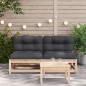 vidaXL Sofás jardín sin reposabrazos con cojines 2 uds madera de pino vidaXL Sofás jardín sin reposabrazos con cojines 2 uds madera de pino