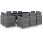 vidaXL Set de comedor de jardín 11 pzas y cojines ratán sintético gris vidaXL Set de comedor de jardín 11 pzas y cojines ratán sintético gris