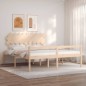 vidaXL Cama de matrimonio para personas mayores cabecero madera maciza vidaXL Cama de matrimonio para personas mayores cabecero madera maciza