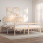 vidaXL Cama de matrimonio para personas mayores cabecero madera maciza vidaXL Cama de matrimonio para personas mayores cabecero madera maciza