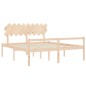 vidaXL Cama de matrimonio para personas mayores cabecero madera maciza vidaXL Cama de matrimonio para personas mayores cabecero madera maciza