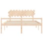 vidaXL Cama de matrimonio para personas mayores cabecero madera maciza vidaXL Cama de matrimonio para personas mayores cabecero madera maciza