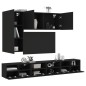 vidaXL Muebles de TV de pared 5 piezas madera de ingeniería negro vidaXL Muebles de TV de pared 5 piezas madera de ingeniería negro
