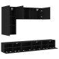vidaXL Muebles de TV de pared 5 piezas madera de ingeniería negro vidaXL Muebles de TV de pared 5 piezas madera de ingeniería negro