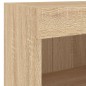 vidaXL Muebles de TV de pared con luces LED 4 piezas roble Sonoma vidaXL Muebles de TV de pared con luces LED 4 piezas roble Sonoma