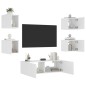 vidaXL Muebles de TV de pared con luces LED 5 piezas blanco