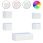 vidaXL Muebles de TV de pared con luces LED 5 piezas blanco