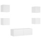 vidaXL Muebles de TV de pared con luces LED 5 piezas blanco