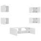 vidaXL Muebles de TV de pared con luces LED 5 piezas blanco