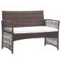 vidaXL Set muebles de jardín 4 piezas y cojines ratán sintético marrón vidaXL Set muebles de jardín 4 piezas y cojines ratán sintético marrón