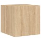 vidaXL Muebles de TV de pared con luces LED 5 piezas roble Sonoma