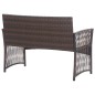 vidaXL Set muebles de jardín 4 piezas y cojines ratán sintético marrón vidaXL Set muebles de jardín 4 piezas y cojines ratán sintético marrón