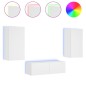 vidaXL Muebles de TV de pared con luces LED 3 piezas blanco vidaXL Muebles de TV de pared con luces LED 3 piezas blanco