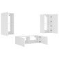 vidaXL Muebles de TV de pared con luces LED 3 piezas blanco vidaXL Muebles de TV de pared con luces LED 3 piezas blanco