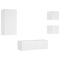vidaXL Muebles de TV de pared con luces LED 4 piezas blanco