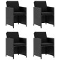 vidaXL Set de comedor de jardín 5 pzas y cojines ratán sintético negro vidaXL Set de comedor de jardín 5 pzas y cojines ratán sintético negro