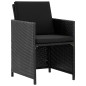 vidaXL Set de comedor de jardín 5 pzas y cojines ratán sintético negro vidaXL Set de comedor de jardín 5 pzas y cojines ratán sintético negro