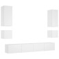 vidaXL Muebles de TV de pared con luces LED 6 piezas blanco