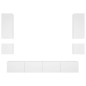 vidaXL Muebles de TV de pared con luces LED 6 piezas blanco