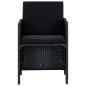 vidaXL Set de comedor de jardín 5 pzas y cojines ratán sintético negro vidaXL Set de comedor de jardín 5 pzas y cojines ratán sintético negro