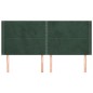 vidaXL Cabecero con orejas de terciopelo verde oscuro 163x16x118/128cm