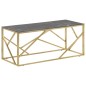 vidaXL Mesa de centro dorada acero inoxidable y vidrio templado vidaXL Mesa de centro dorada acero inoxidable y vidrio templado