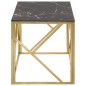 vidaXL Mesa de centro dorada acero inoxidable y vidrio templado vidaXL Mesa de centro dorada acero inoxidable y vidrio templado