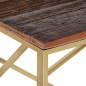 vidaXL Mesa de centro de acero inoxidable dorado y madera maciza vidaXL Mesa de centro de acero inoxidable dorado y madera maciza