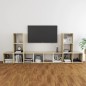 vidaXL Muebles de salón 5 pzas madera ingeniería blanco y roble Sonoma