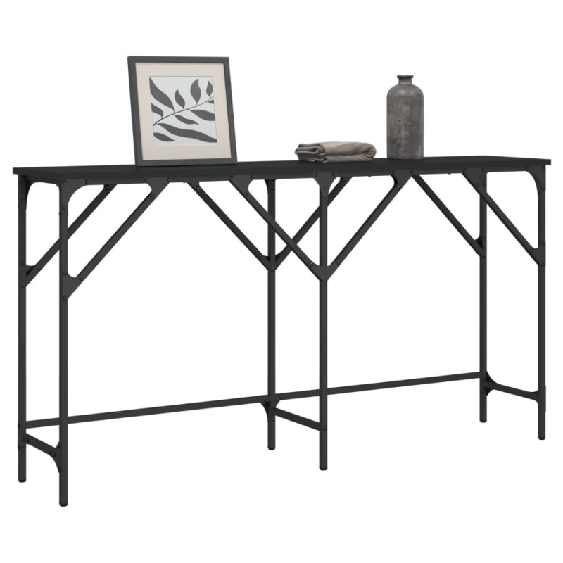 vidaXL Mesa consola madera de ingeniería negra 140x29x75 cm vidaXL Mesa consola madera de ingeniería negra 140x29x75 cm