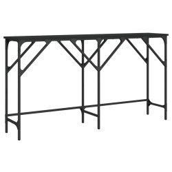 vidaXL Mesa consola madera de ingeniería negra 140x29x75 cm
