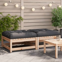 vidaXL Taburetes de jardín con cojines 2 uds madera maciza de pino