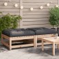vidaXL Taburetes de jardín con cojines 2 uds madera maciza de pino vidaXL Taburetes de jardín con cojines 2 uds madera maciza de pino