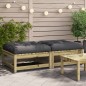vidaXL Taburetes de jardín con cojines 2 uds madera de pino impregnada vidaXL Taburetes de jardín con cojines 2 uds madera de pino impregnada