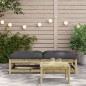 vidaXL Taburetes de jardín con cojines 2 uds madera de pino impregnada vidaXL Taburetes de jardín con cojines 2 uds madera de pino impregnada