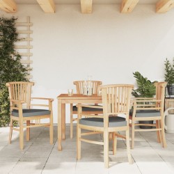 vidaXL Juego de comedor para jardín 5 piezas madera maciza de teca