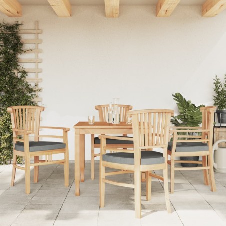 vidaXL Juego de comedor para jardín 5 piezas madera maciza de teca