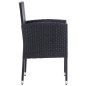 vidaXL Juego de comedor de jardín 5 piezas de ratán sintético negro